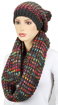 Beanie Strickmütze mit Loopschal (Set)