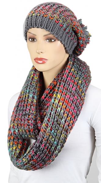 Beanie Strickmütze mit Loopschal (Set)
