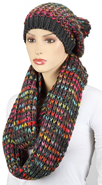Beanie Strickmütze mit Loopschal (Set)