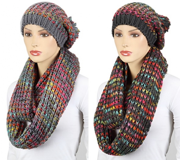 Beanie Strickmütze mit Loopschal (Set)