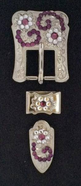 Glitzer Buckle-Set amethyst