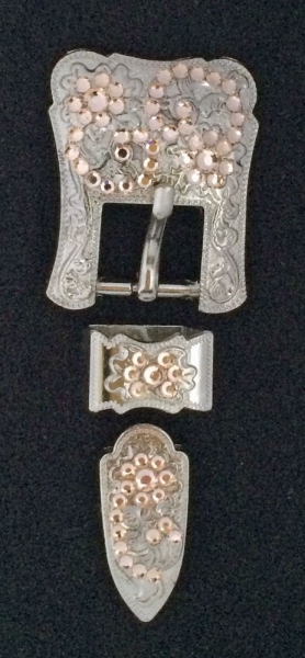 Glitzer Buckle-Set peach