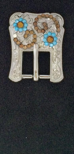Glitzer Buckle-Set turquiose/tea